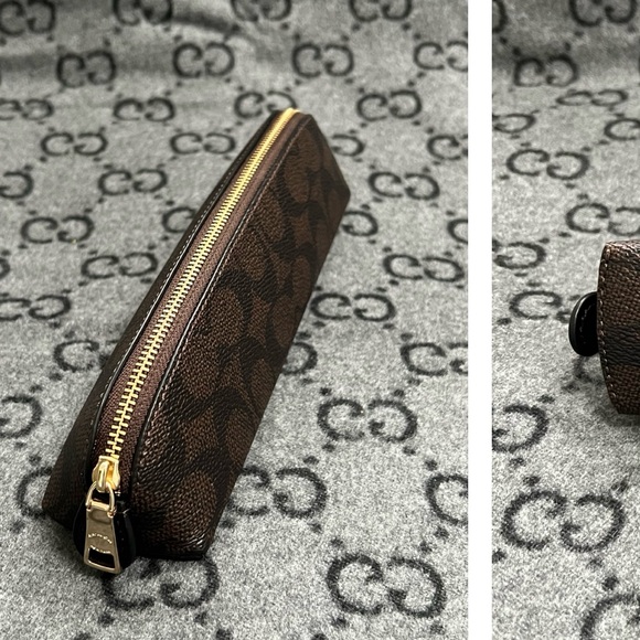 Coach Brown Leather Pencil Case - Picture 1 of 3